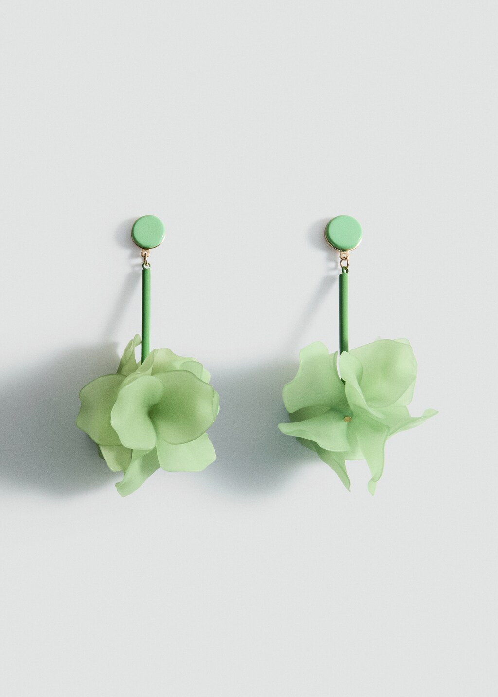 Hanging floral earrings - Pastel Green