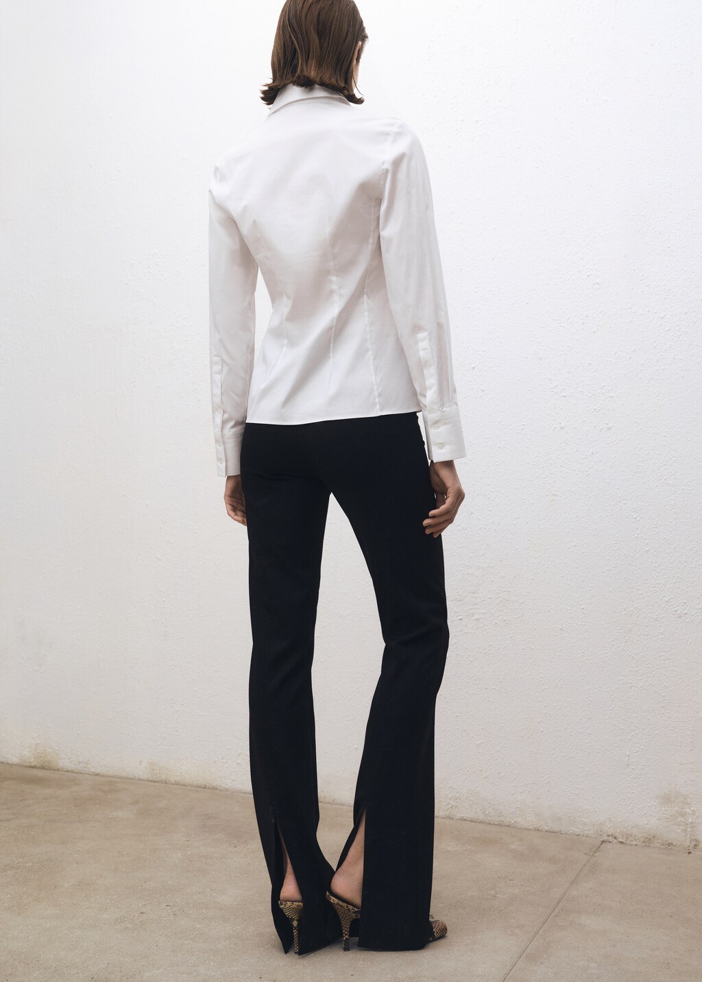 Slim-fit poplin shirt - Off White