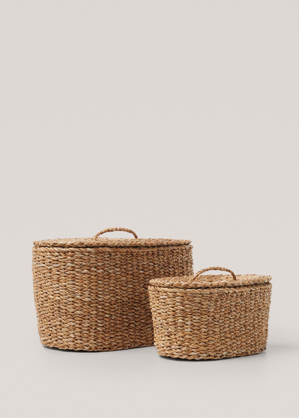 Natural fibre oval basket - Beige
