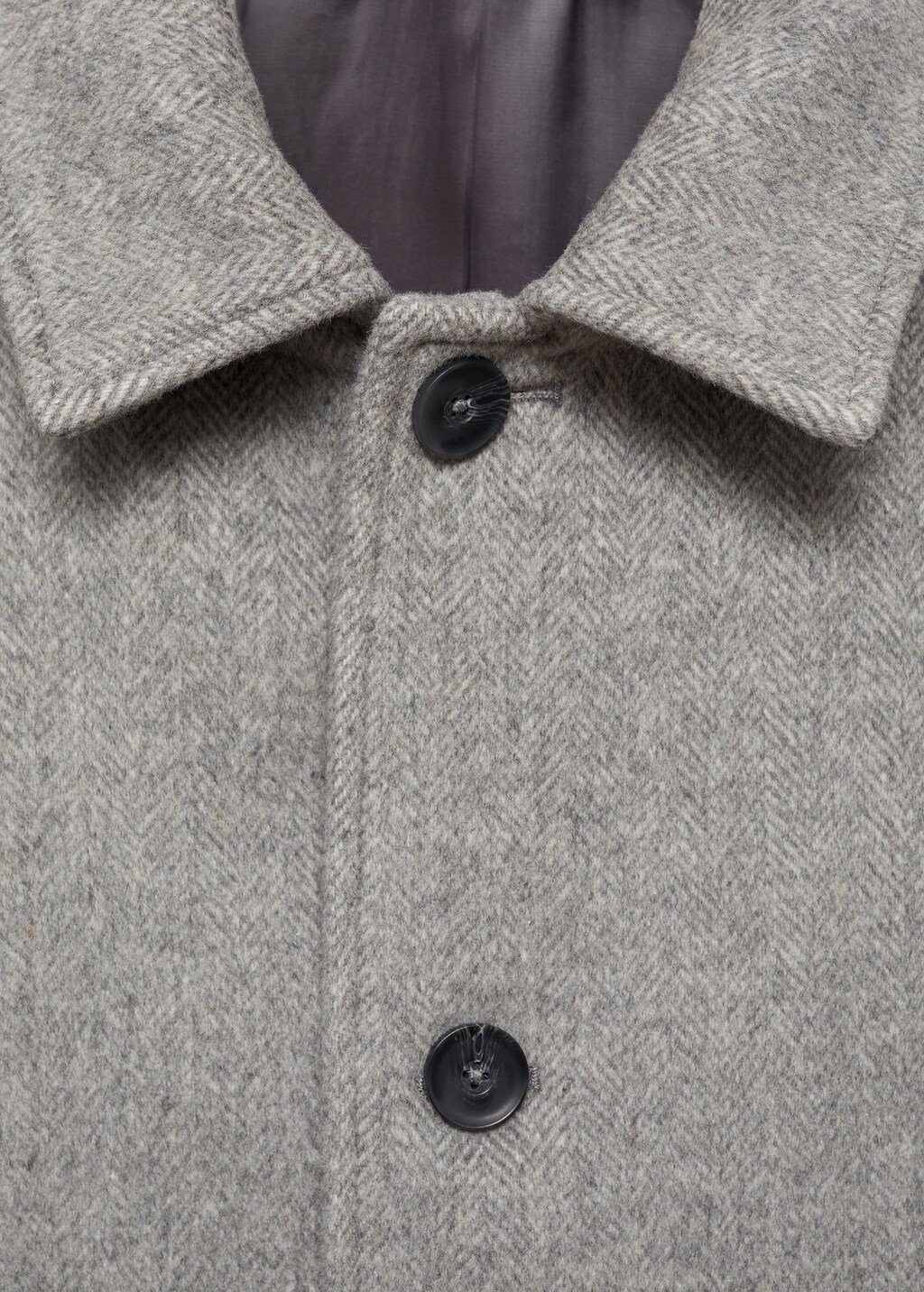 Regular-fit herringbone wool coat - Grey