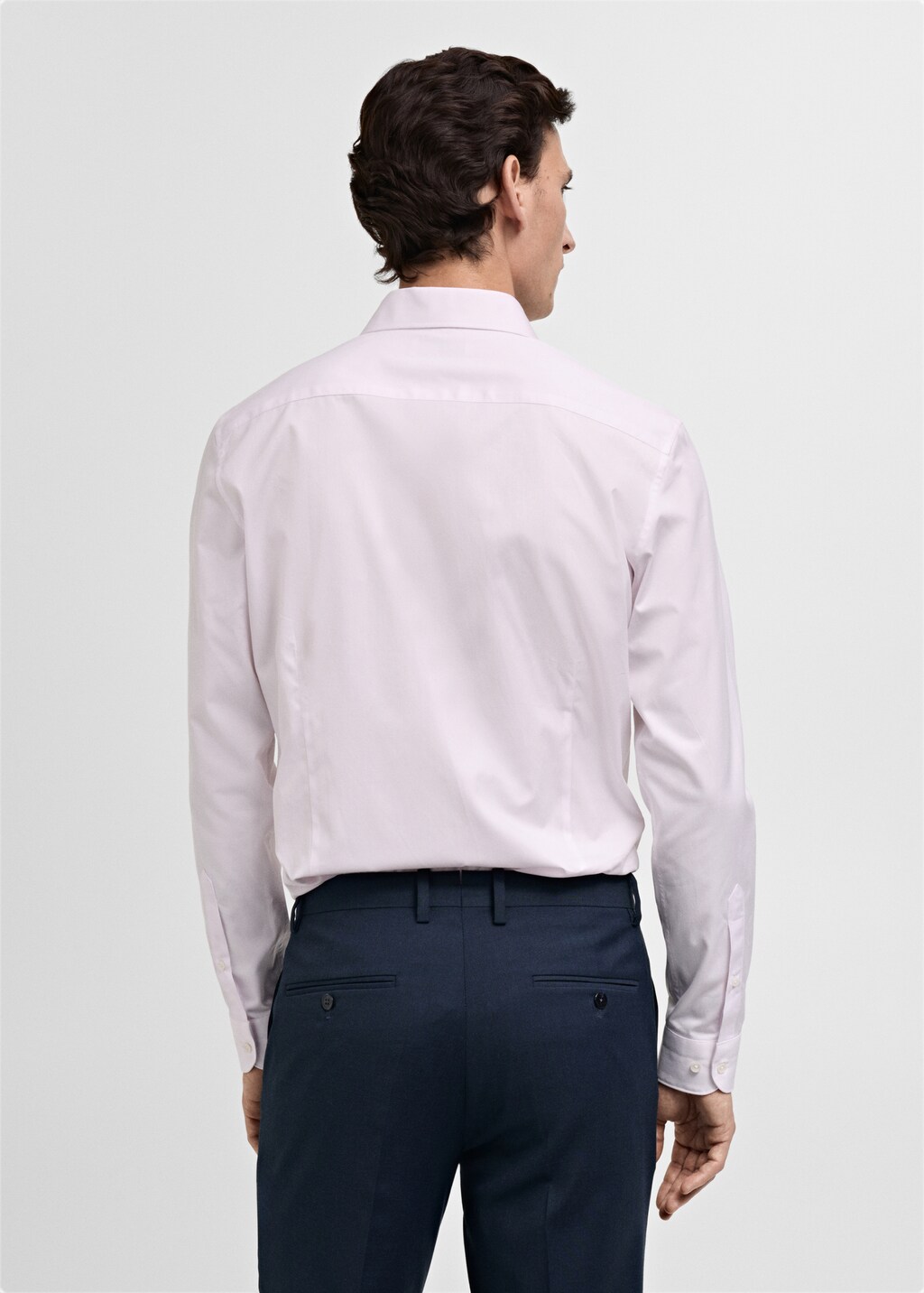 100% cotton slim-fit suit shirt - Pink