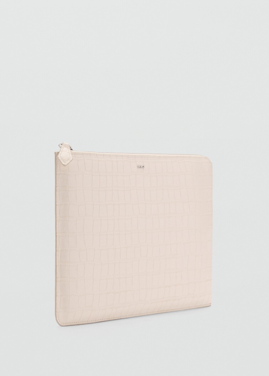 Croco leather effect laptop case - Off White