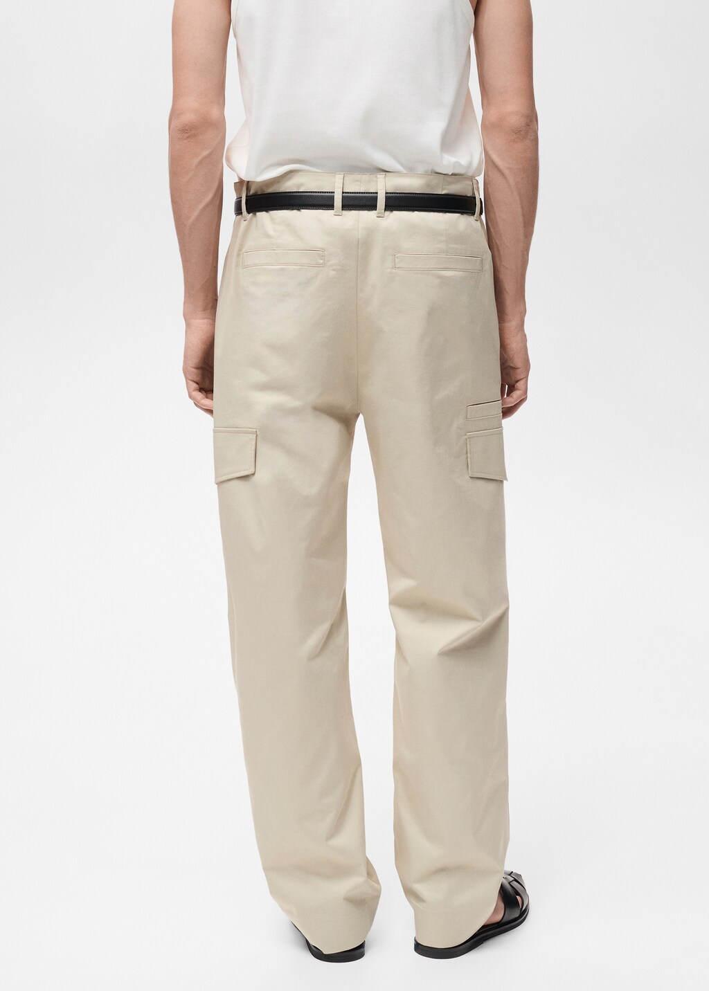 Relaxed-fit trousers with pocket - Pastel Yellow