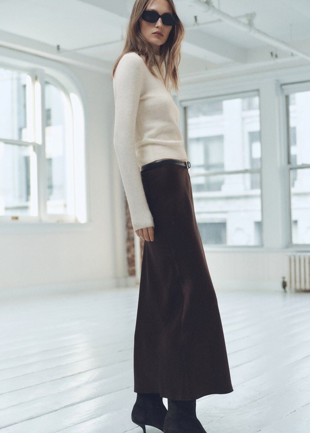 Sweater with wraparound lapel neck - Light/Pastel Grey