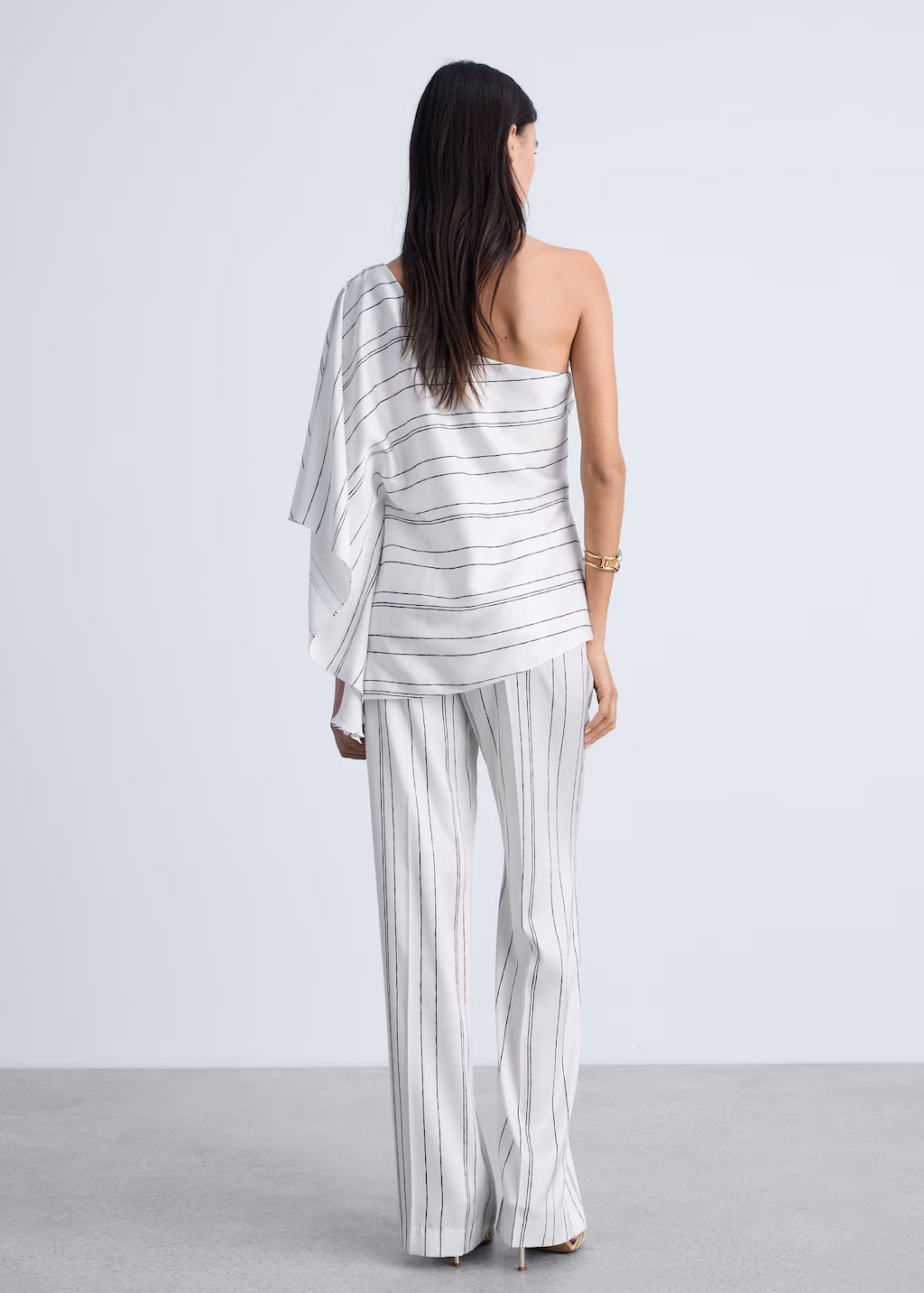 Straight striped trousers - White