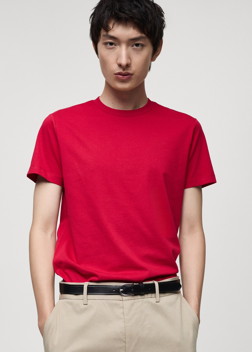 100% cotton slim-fit t-shirt - Red
