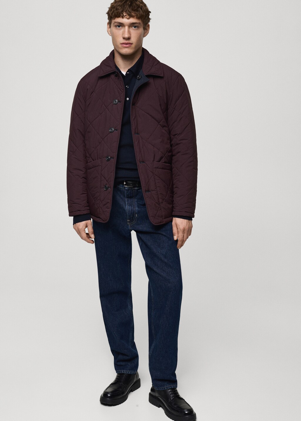 Two-tone reversible quilted jacket - Dark Navy