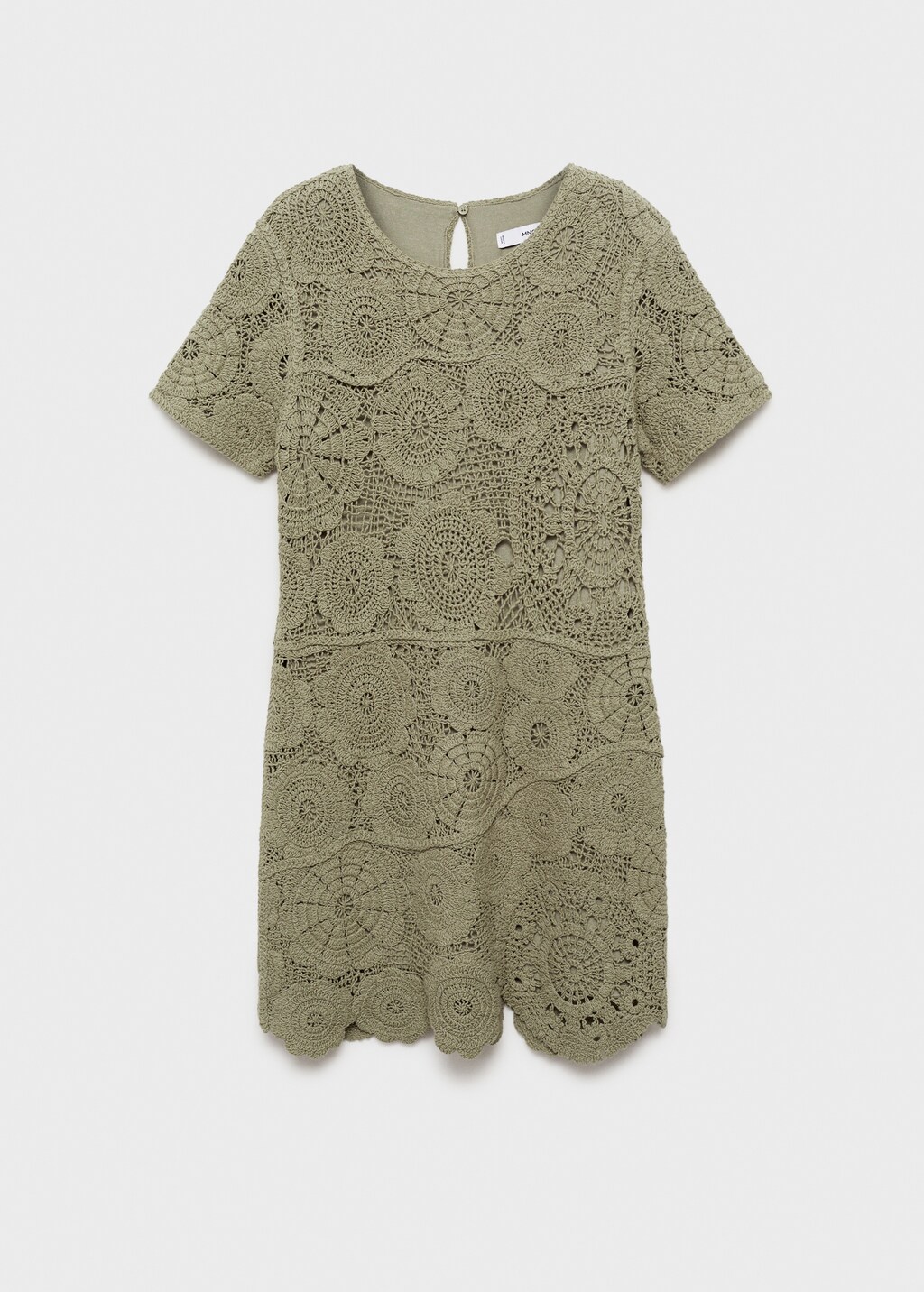 Crochet knitted dress - Khaki