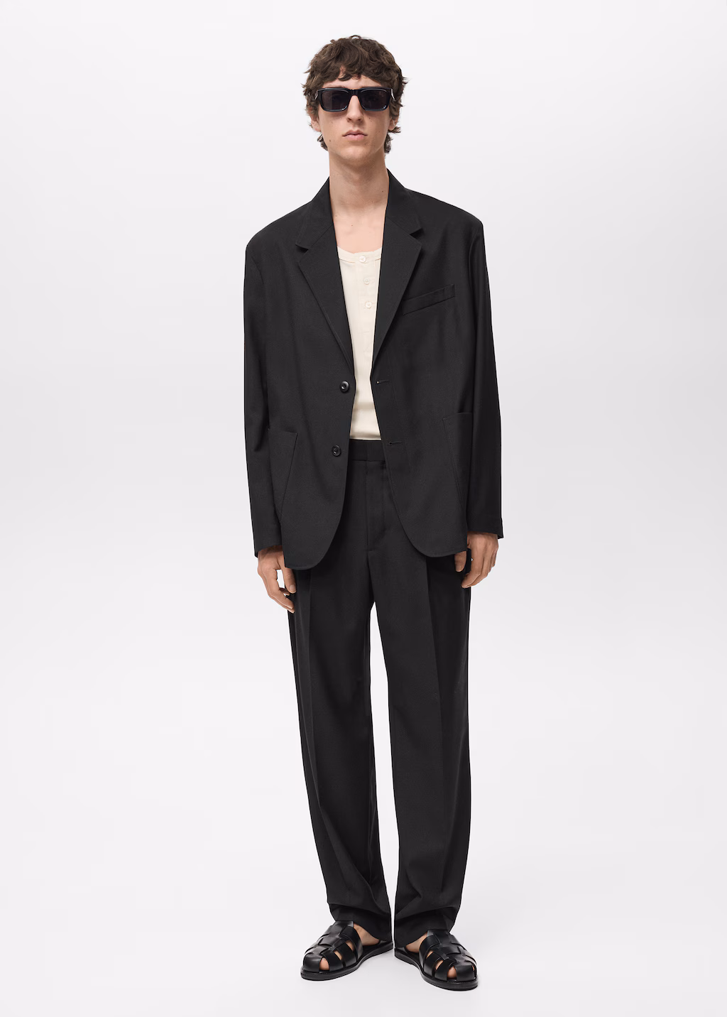 Relaxed fit suit blazer - Black