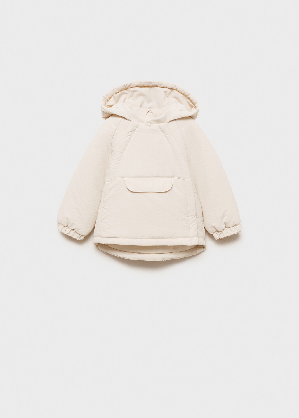Kangaroo pocket quilted jacket - Ecru