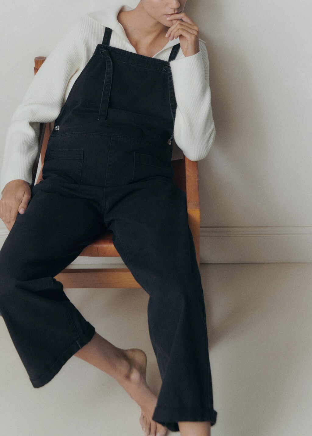 Maternity denim dungarees - Black denim