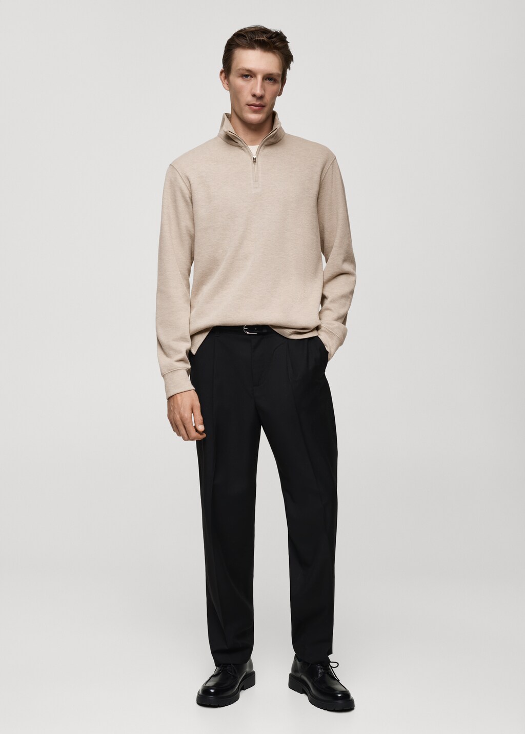 Ribbed sweatshirt collar - Charcoal