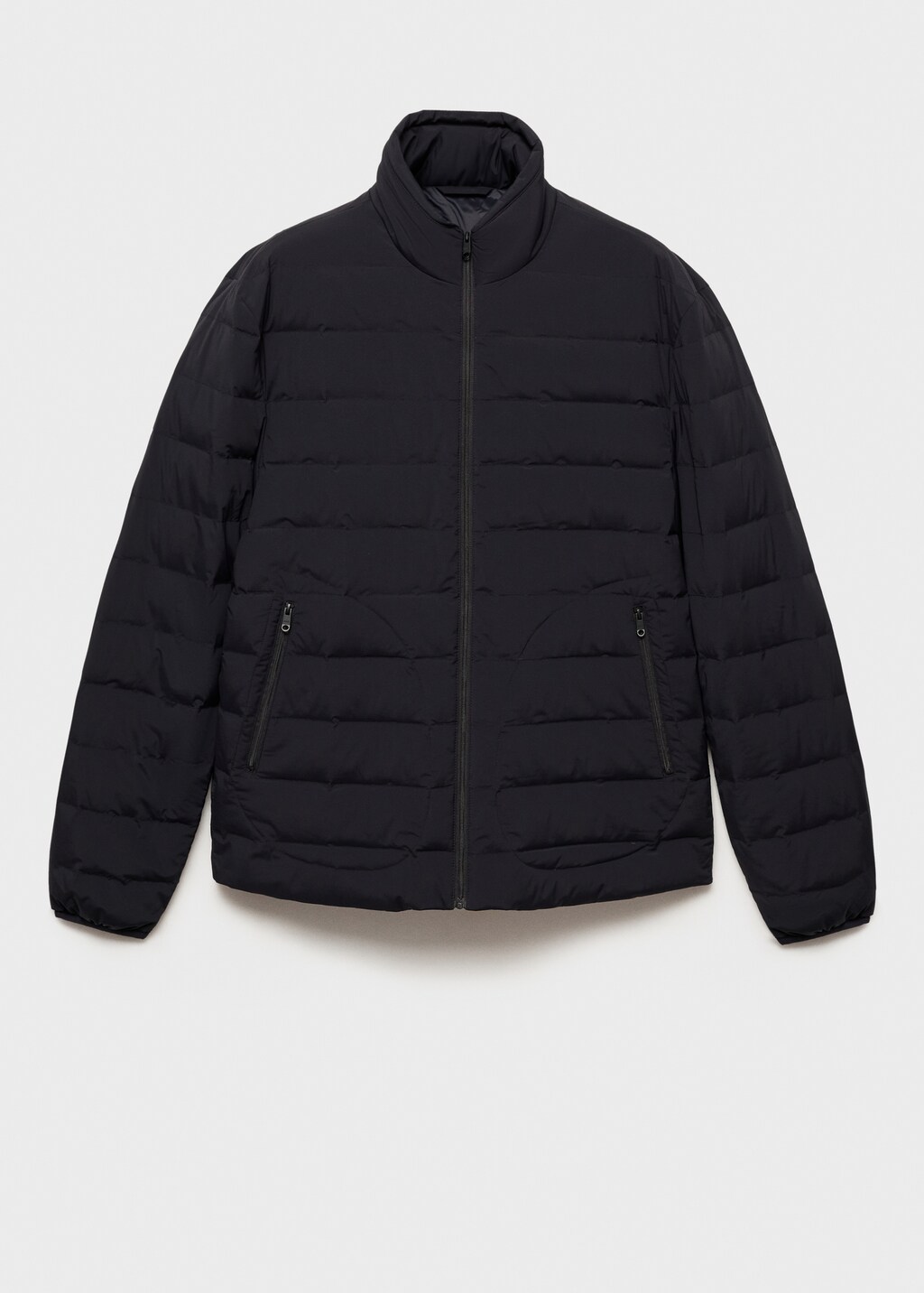 Quilted jacket with down and feather filling - Medium Brown