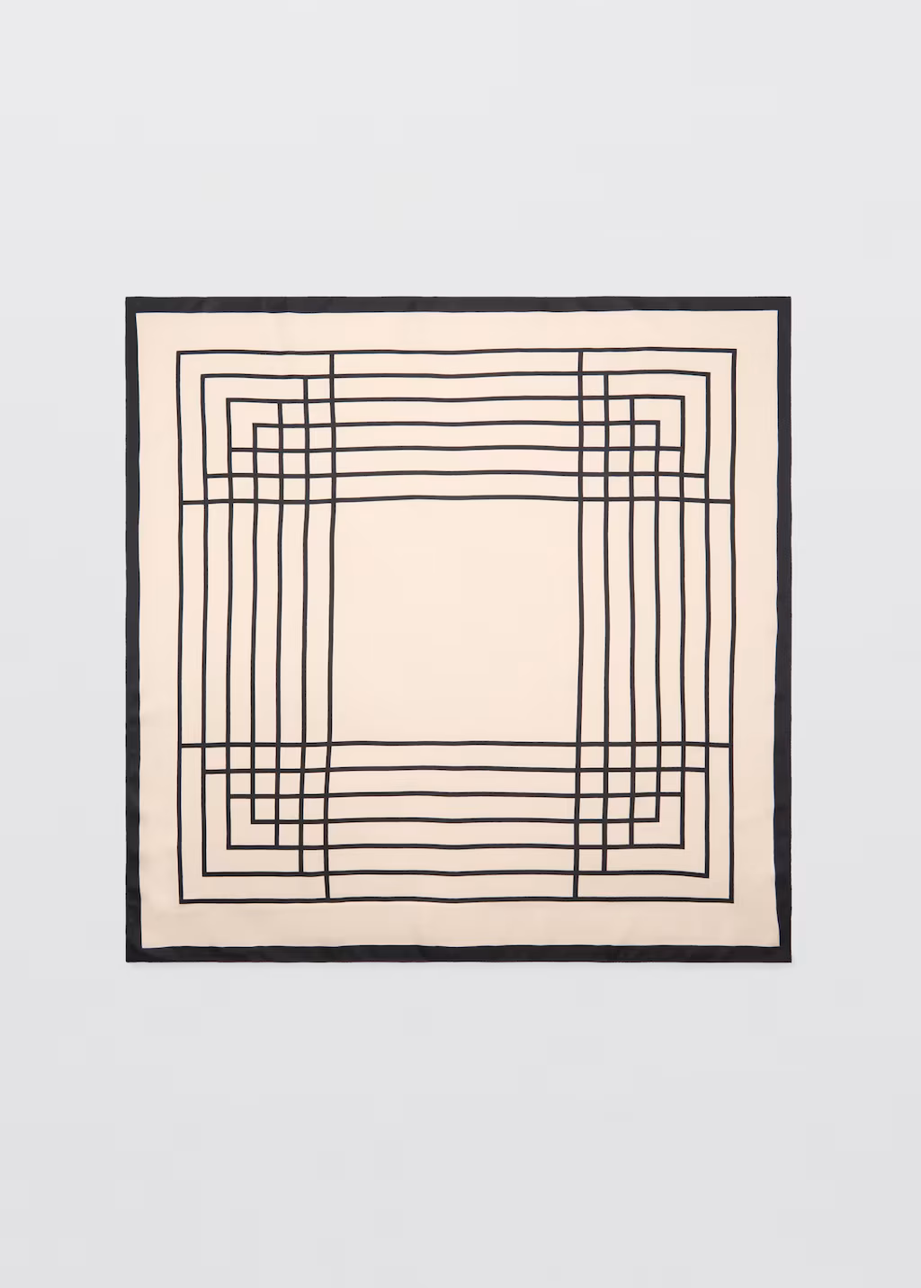 Geometric printed foulard - Ecru