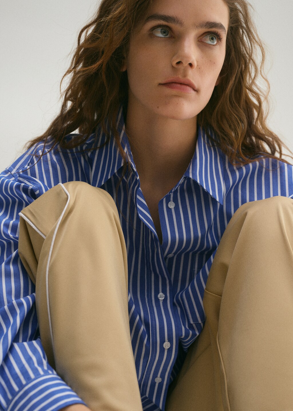 Combined striped shirt - Blue