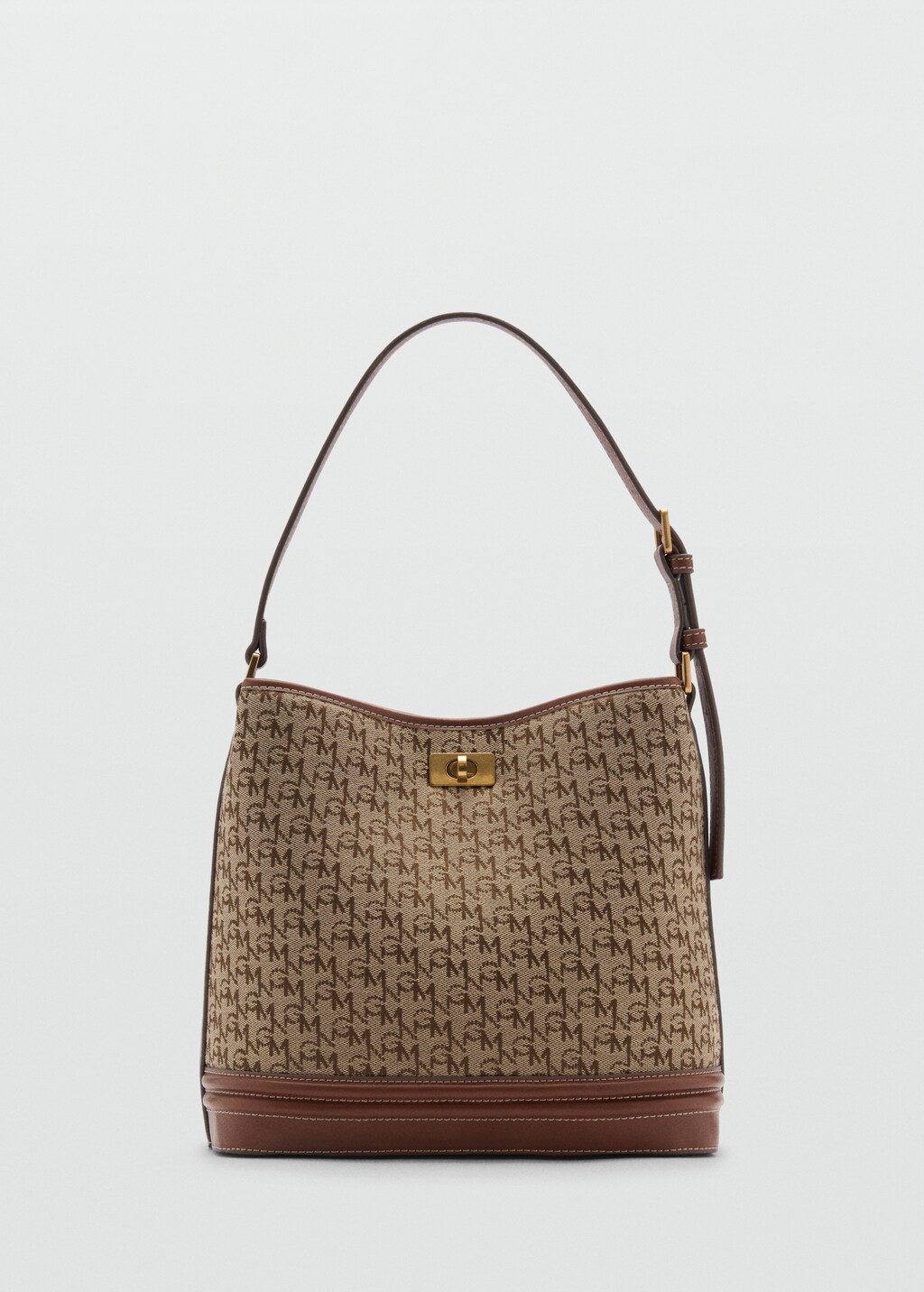 Shopper bag with printed logo - Brown