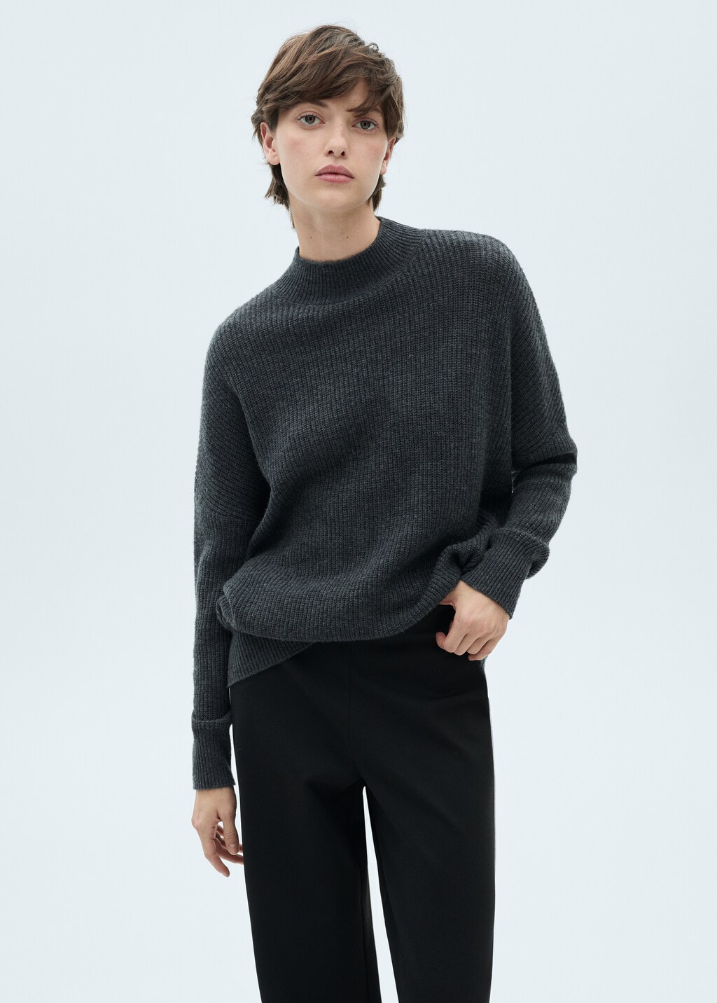 Knitted trousers with contrasting stripes - Black