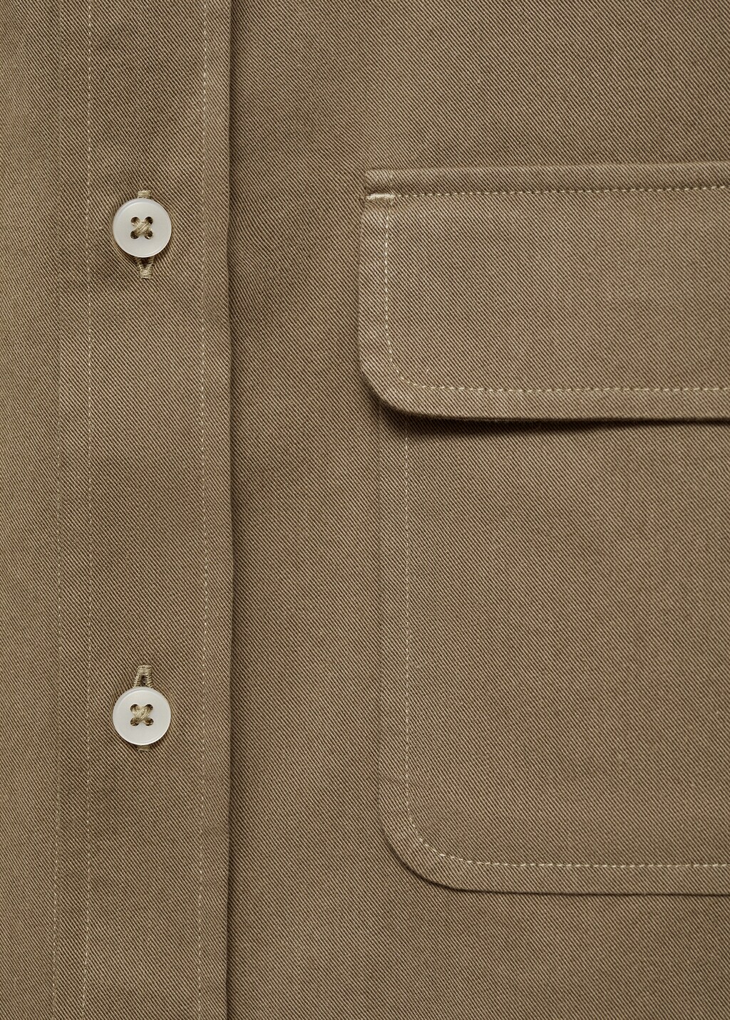 Twill cotton overshirt with pockets - Off White