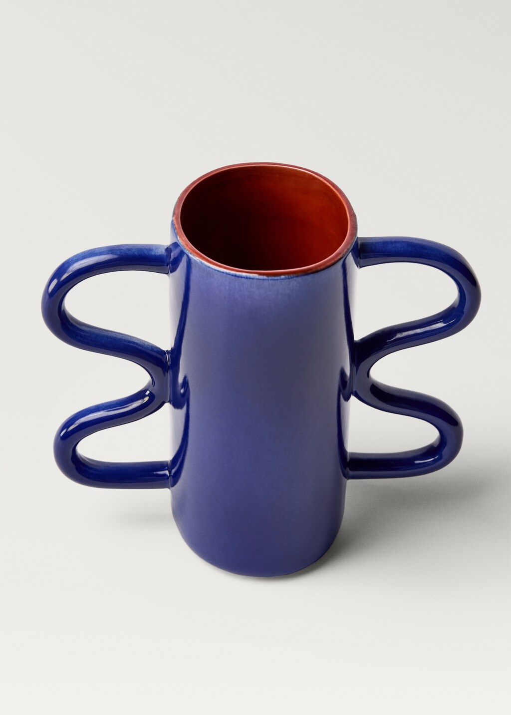 Vase chinaware handles big wave - Lilac