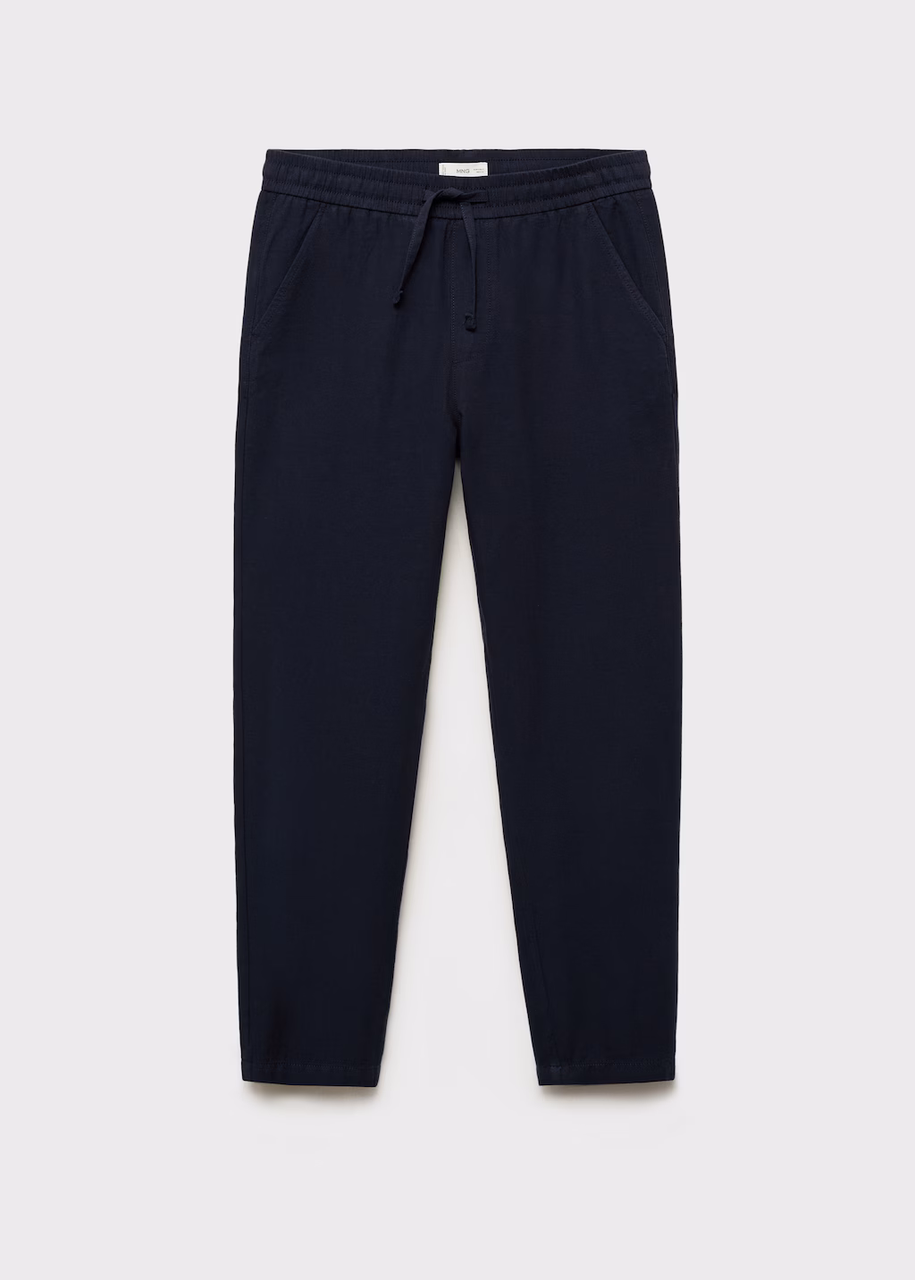 Cotton-linen jogger trousers - Navy