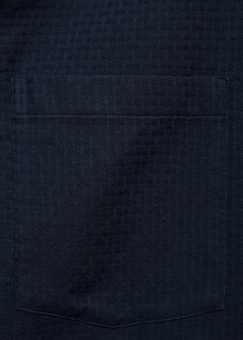 100% cotton check seersucker shirt - Dark Navy