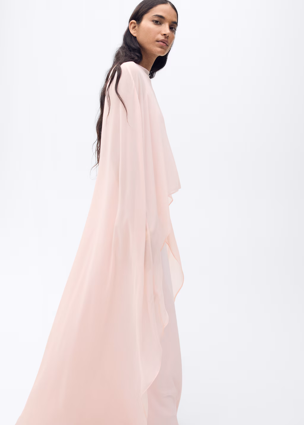 Long semi-transparent cape - Sky Blue