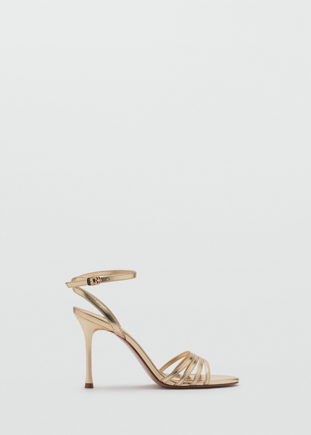 Combined-strap heeled sandals - Silver