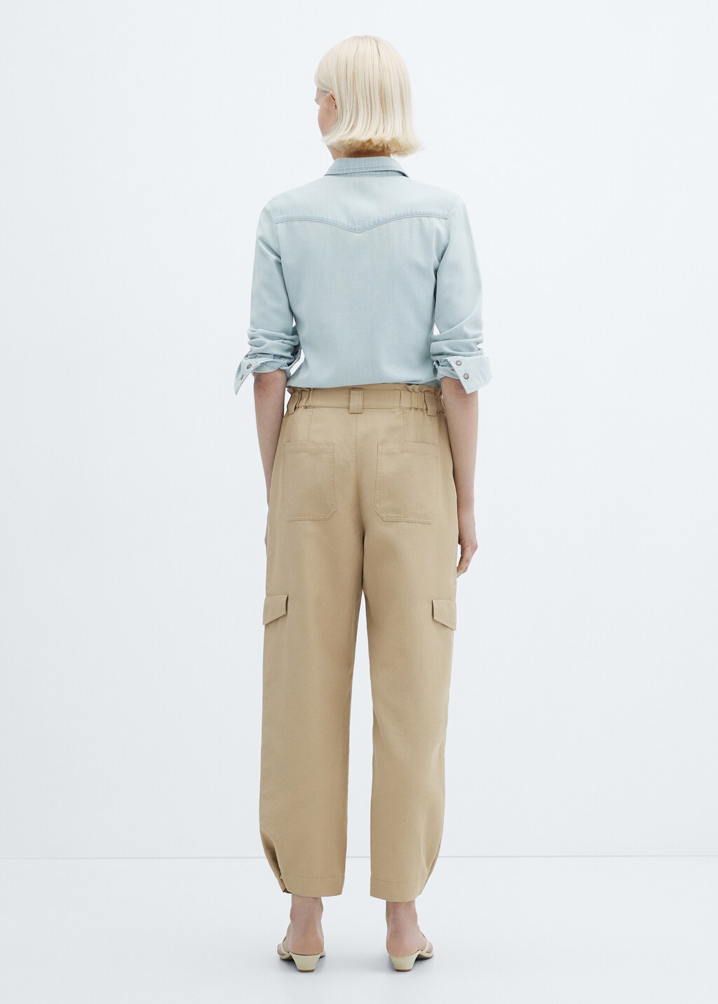 Linen cargo trousers - Beige