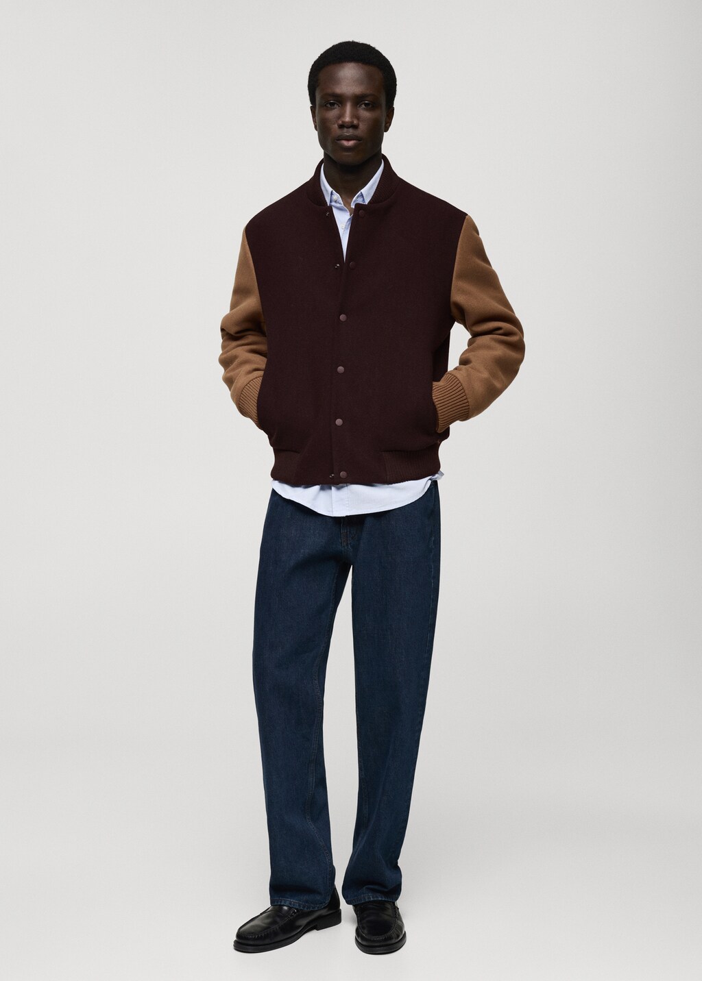 Two-tone bomber jacket - Maroon