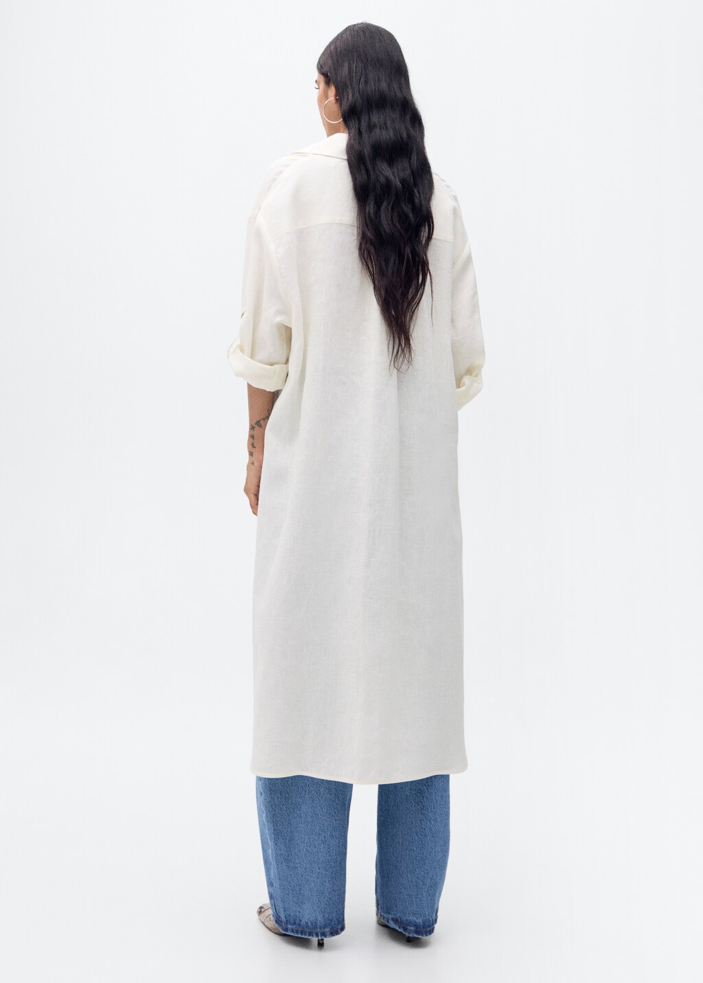 Linen long shirt - Vanilla