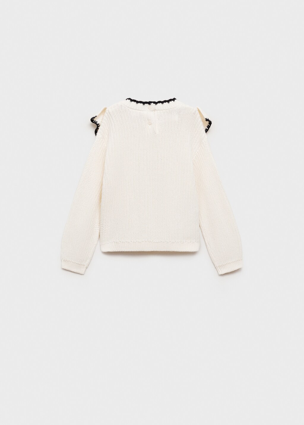 Contrast knit sweater - Ecru