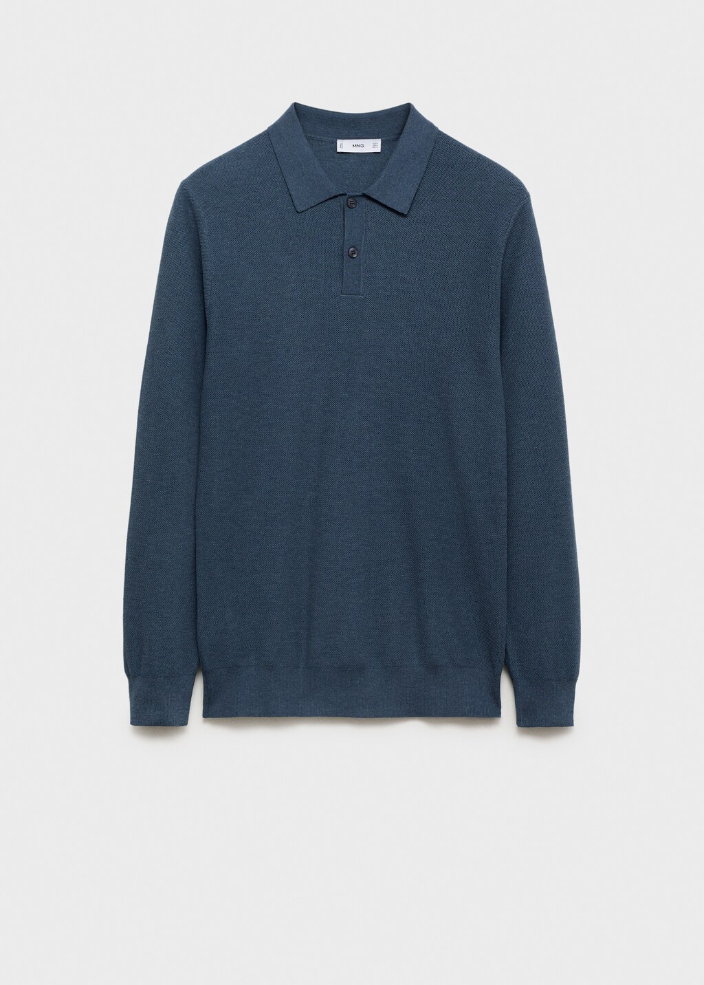 Micro-structured cotton knitted polo shirt - Green Apple