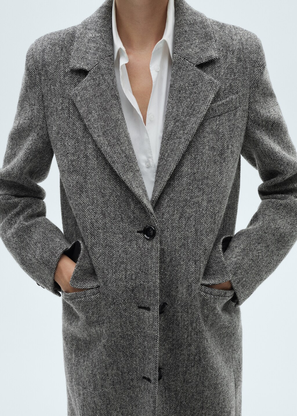 Flecked wool-blend coat - Grey