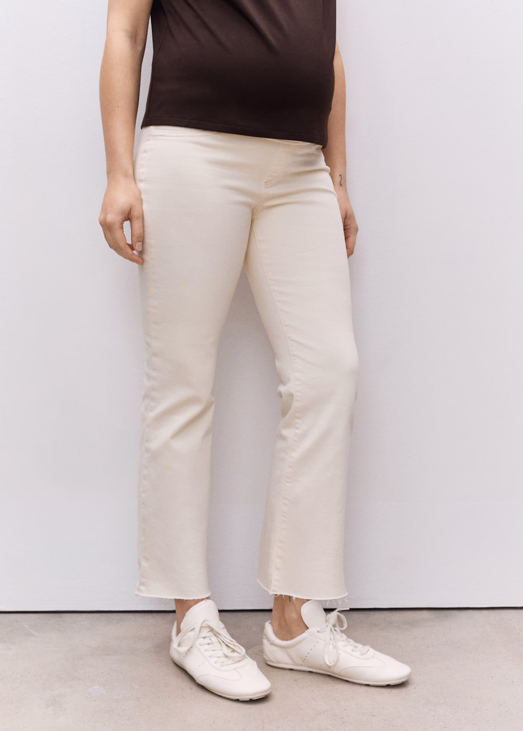 Maternity flared cropped jeans - Medium Blue