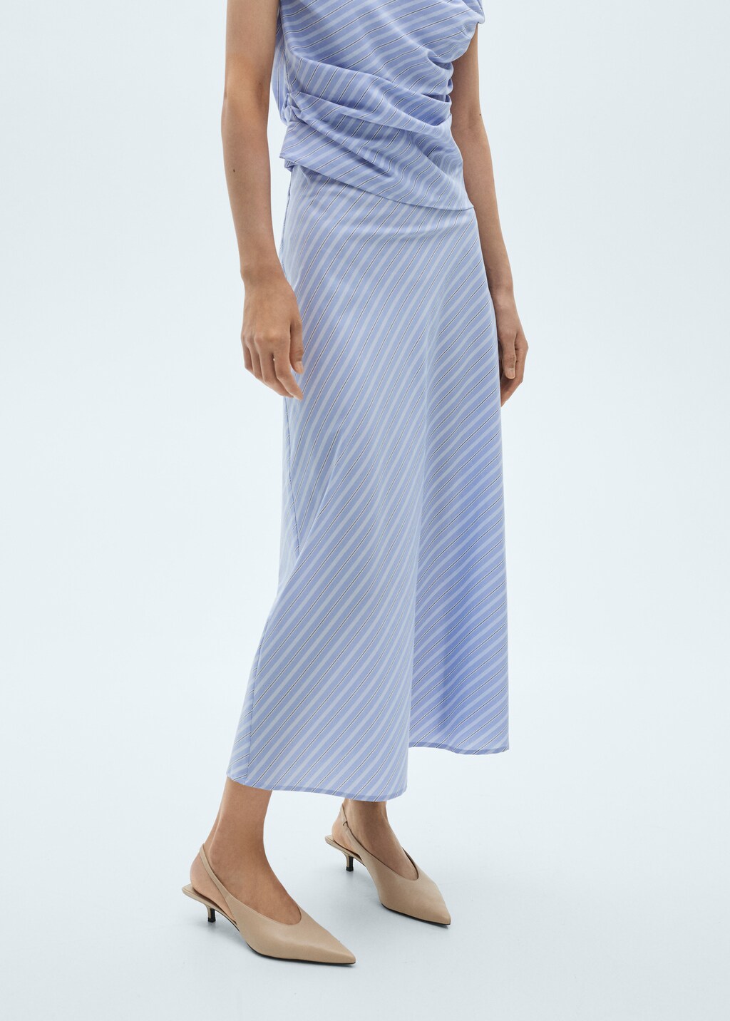 Striped midi skirt - Blue