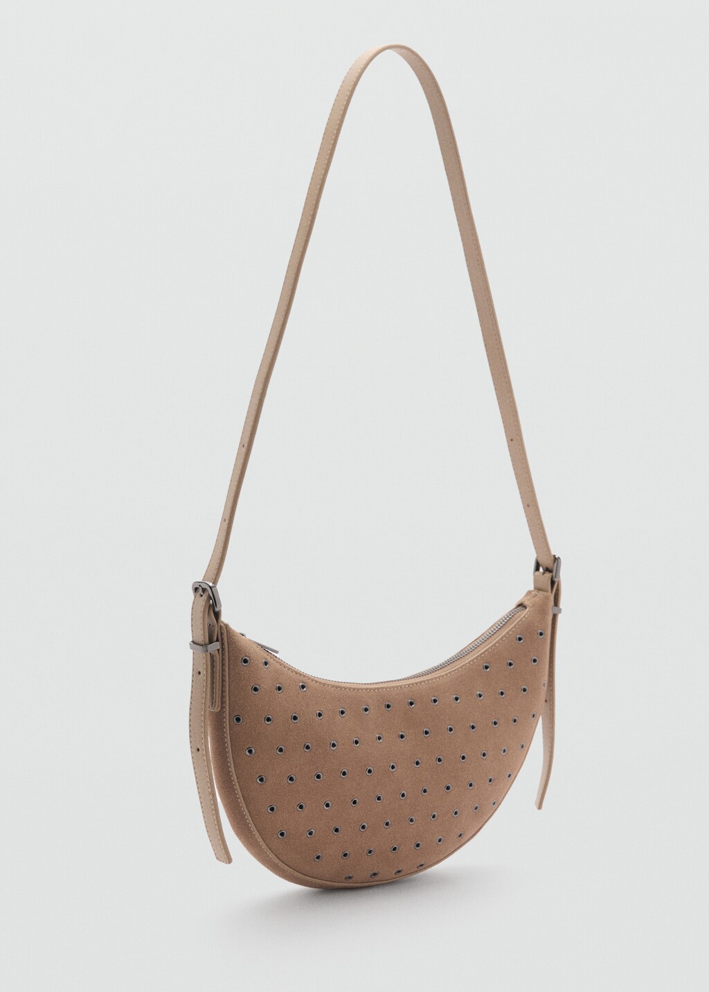 Oval leather bag - Light/Pastel Brown