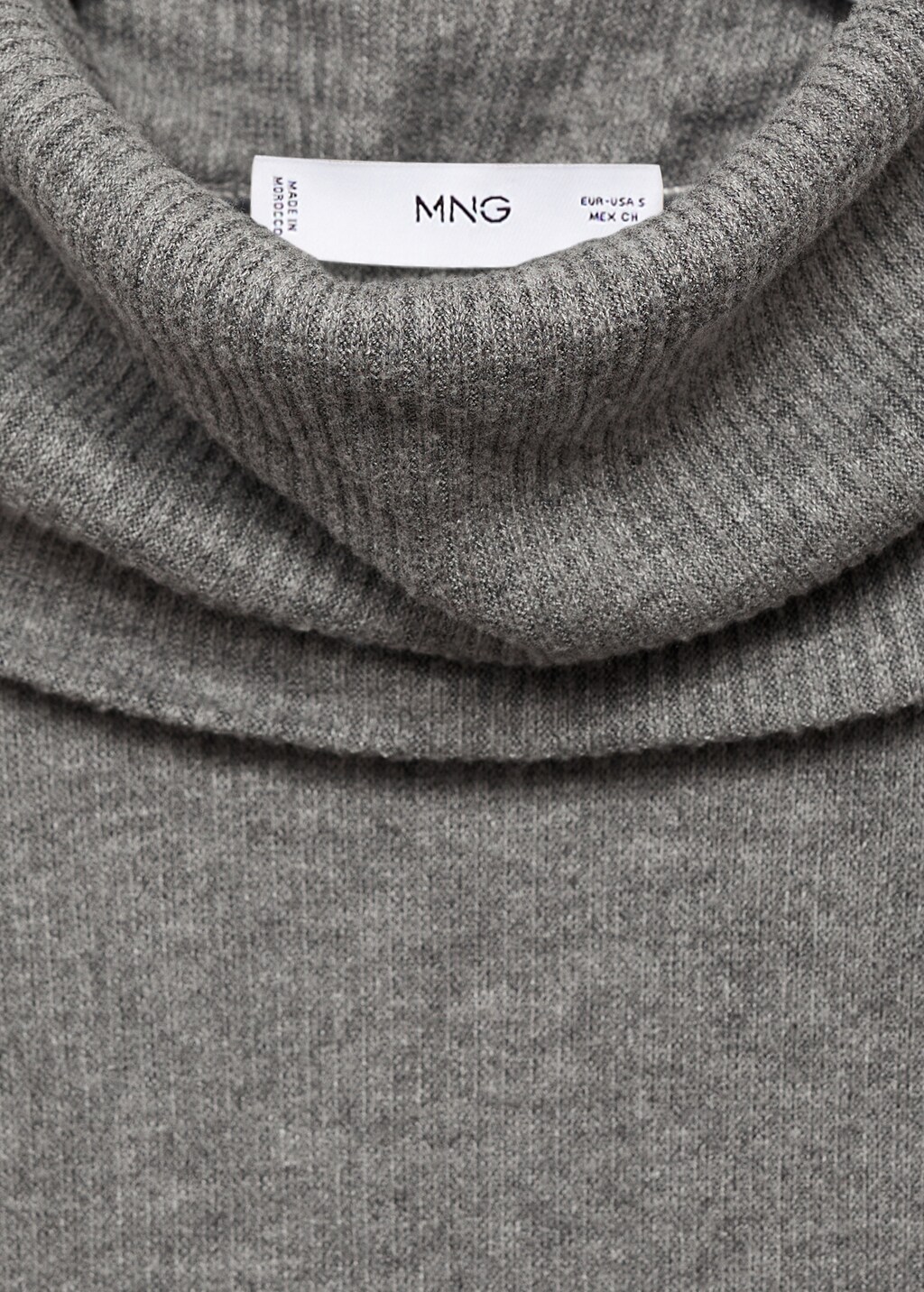 Turtle neck ribbed t-shirt - Brown