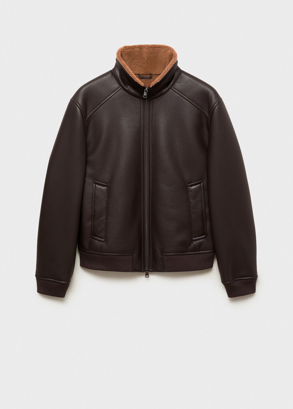 Fur effect jacket with fleece lining - Chocolate