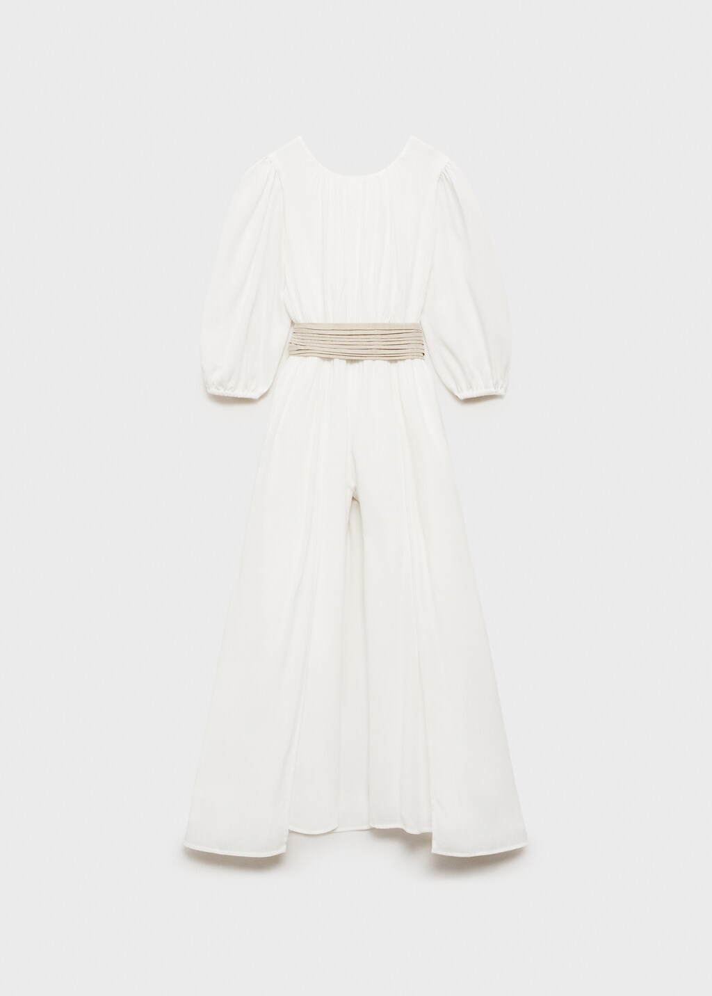 Bow long jumpsuit - White