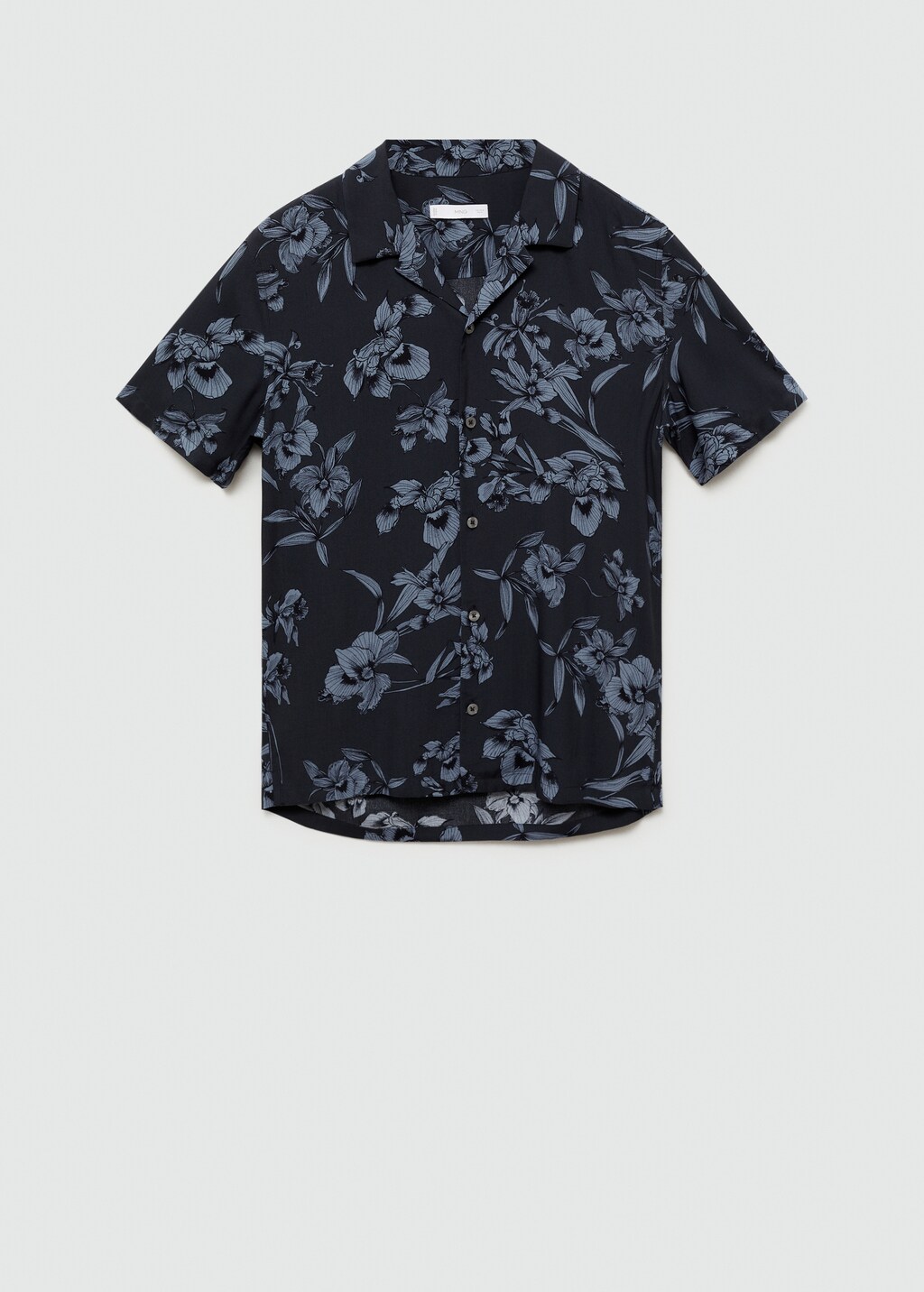 Flowy Hawaiian-print shirt - Grey