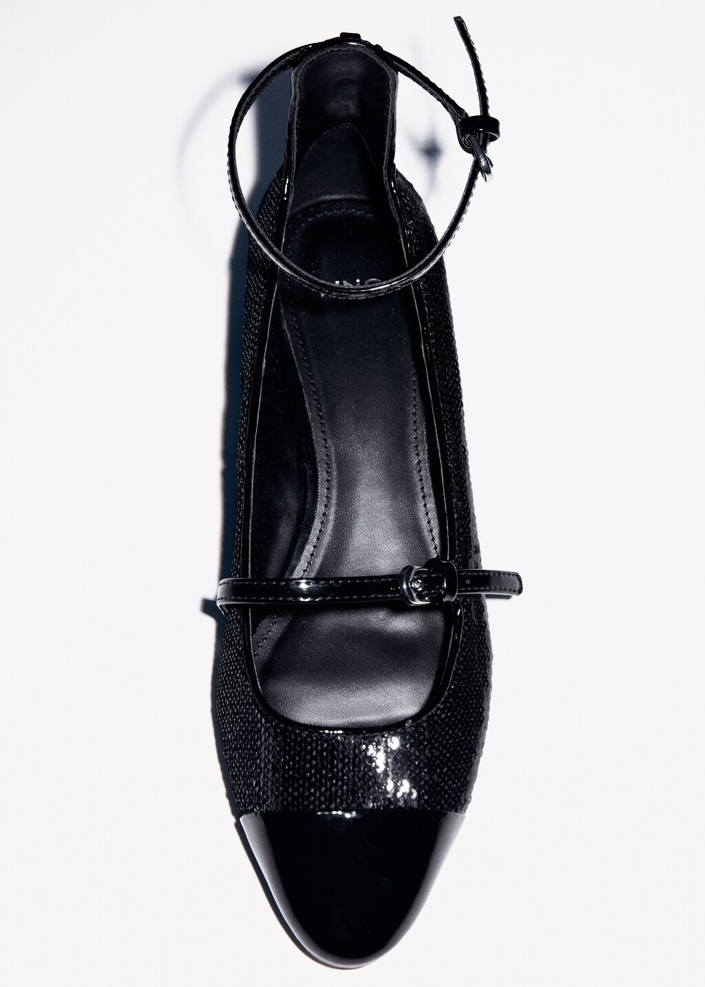 Sequin block-heel shoes - Black