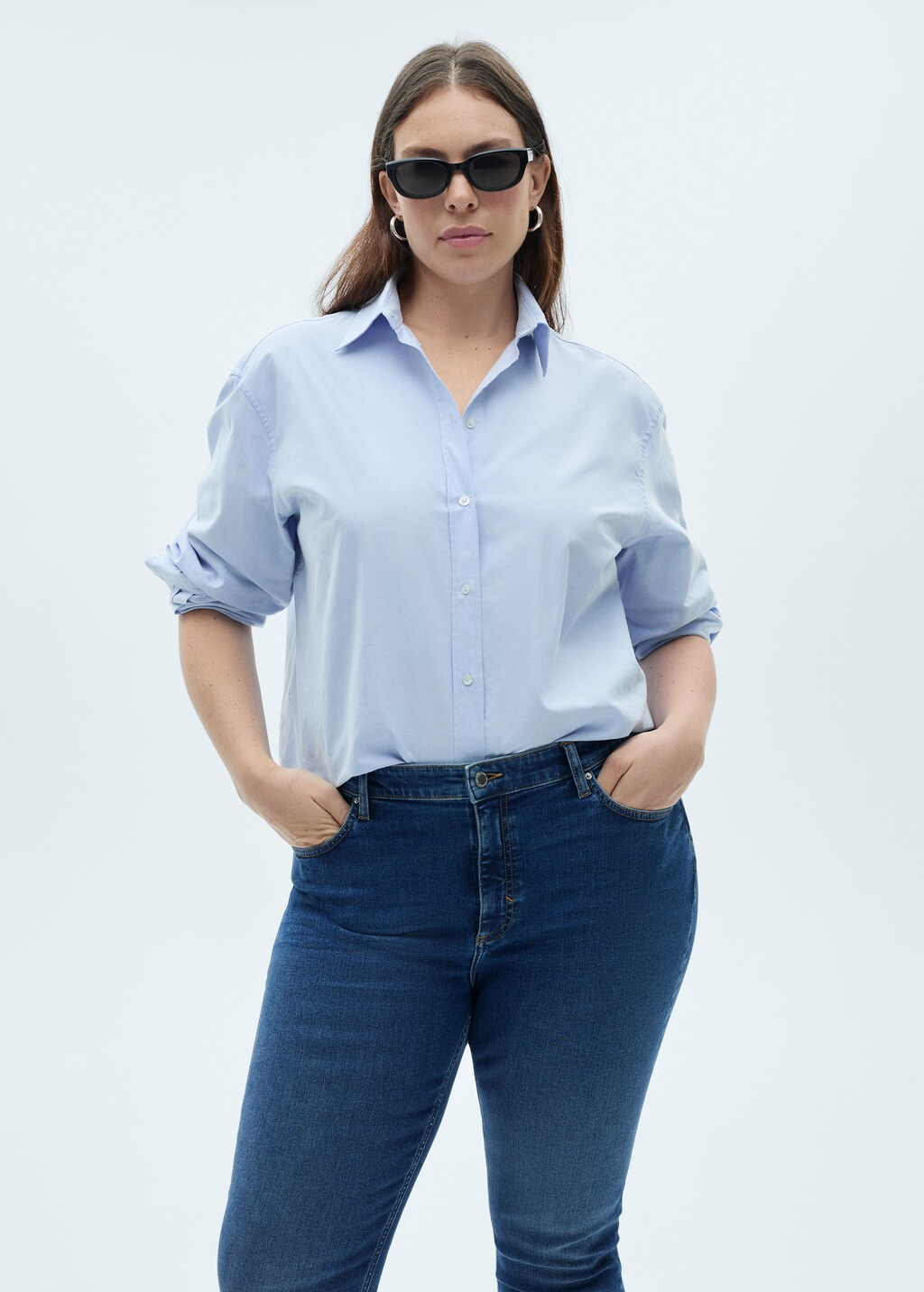 Mid-rise skinny jeans - Medium Blue