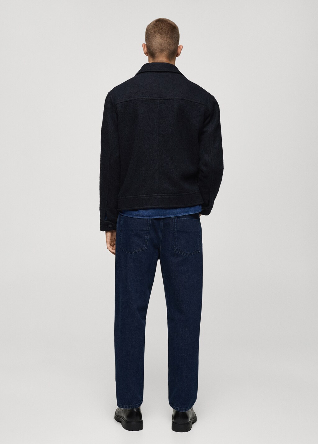 Wool jacket with pockets - Dark Navy