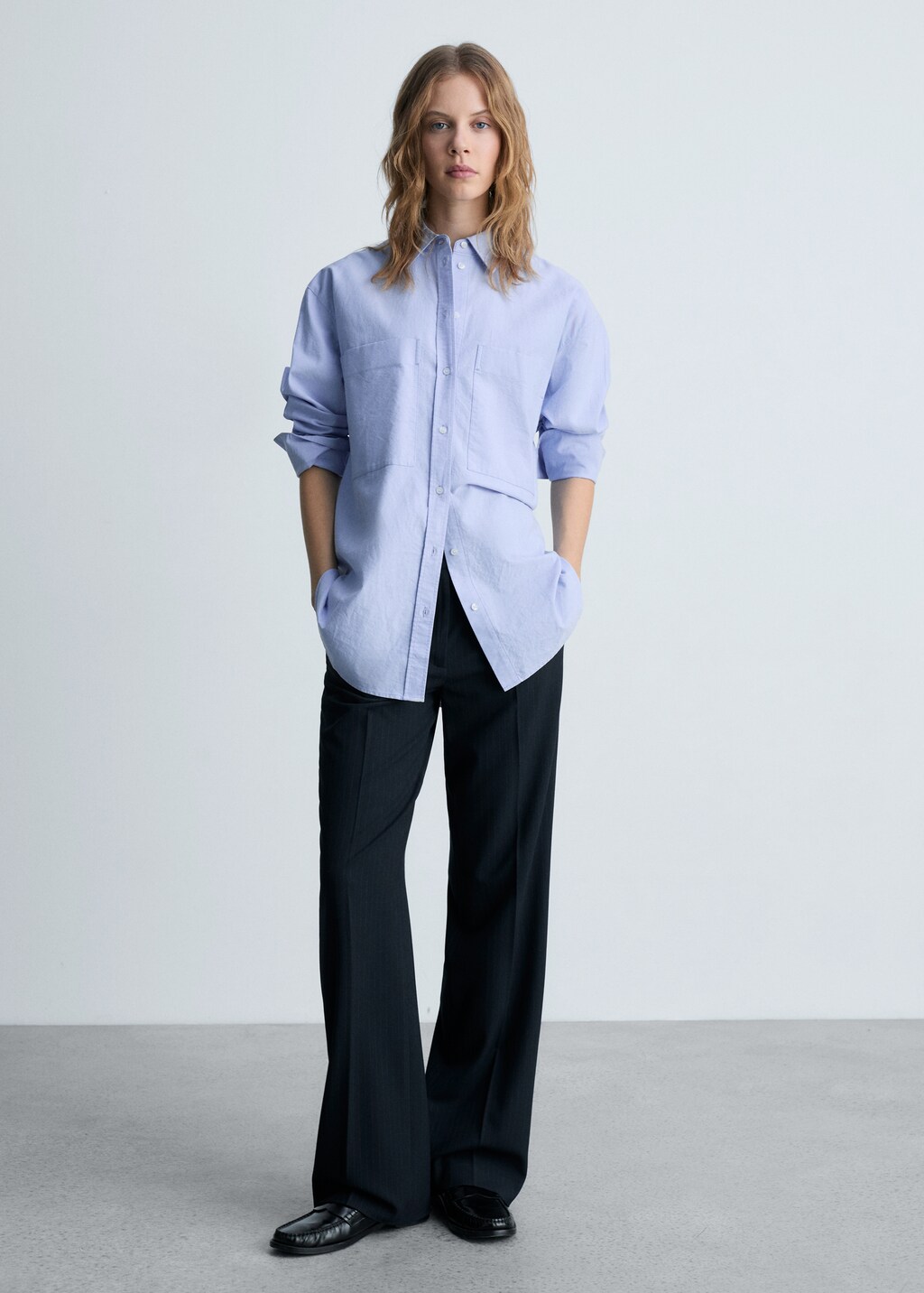 Pinstripe suit trousers - Dark Navy