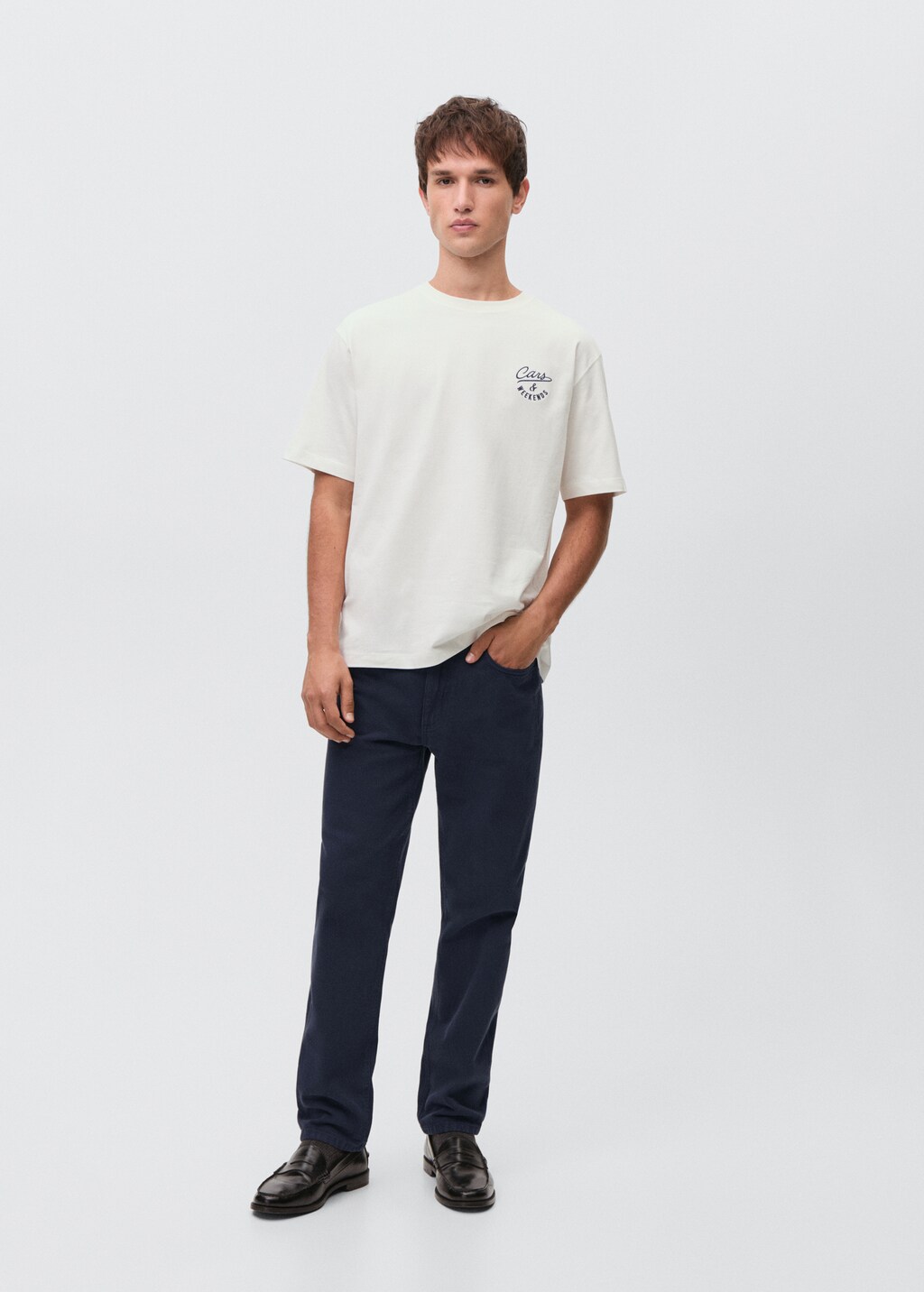 Printed cotton-blend T-shirt - Off White