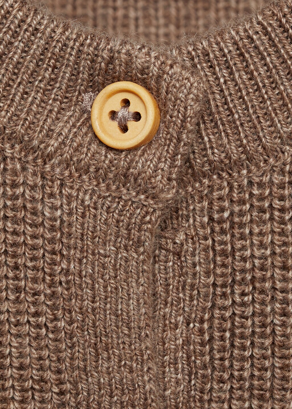 Knitted button cardigan - Medium Brown