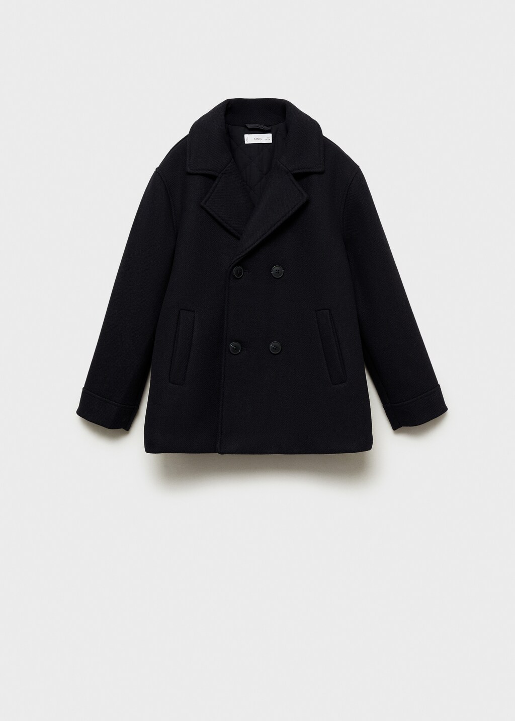 Buttoned wool coat - Dark Navy
