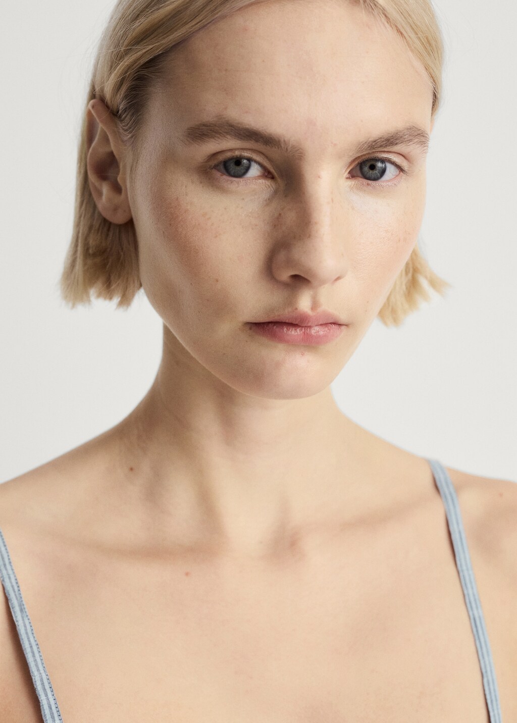 Seersucker striped cotton pyjama set - Lilac