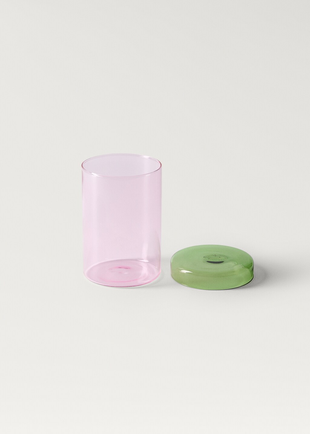 Bicolor borosilicate lid canister - Light Pink