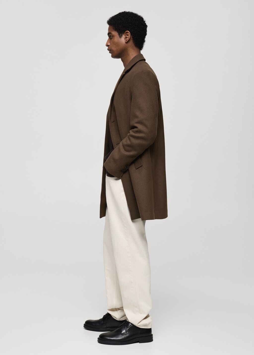 Lightweight recycled wool coat - Charcoal